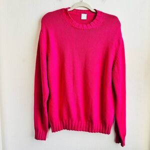 8 by YOOX Pink Knit Ribbed Cotton Sweater Size L